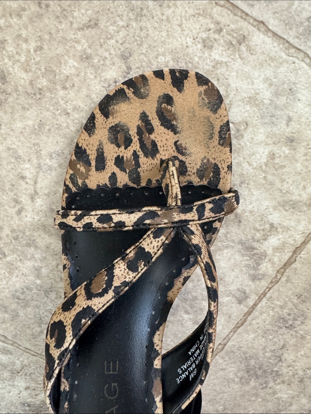 Rampage Leopard-Print Slingback Heels in Tan and Black - Picture 4 of 9